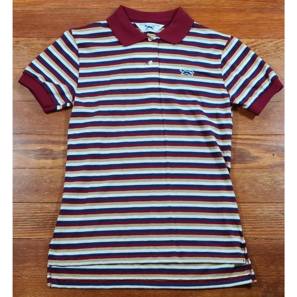 Vintage JC Penney The Fox Women's Teens Striped Polo Shirt Deadstock Preppy 80s